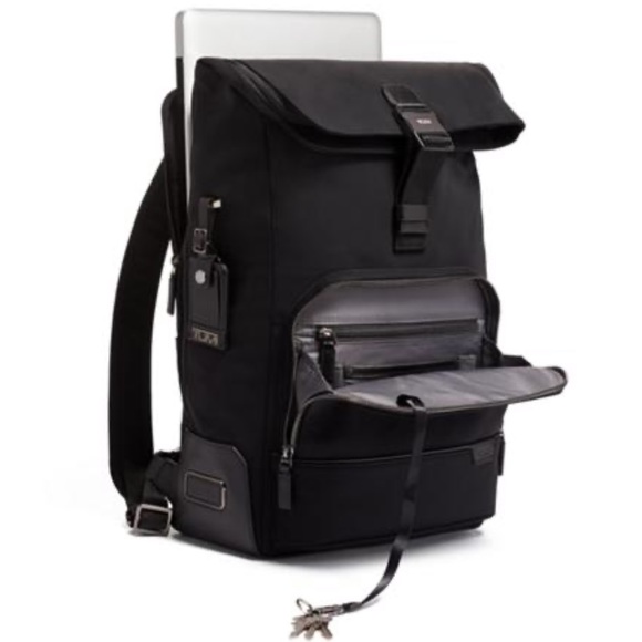 { Tumi } Osborn Harrison Roll Top Backpack Black - Picture 4 of 16